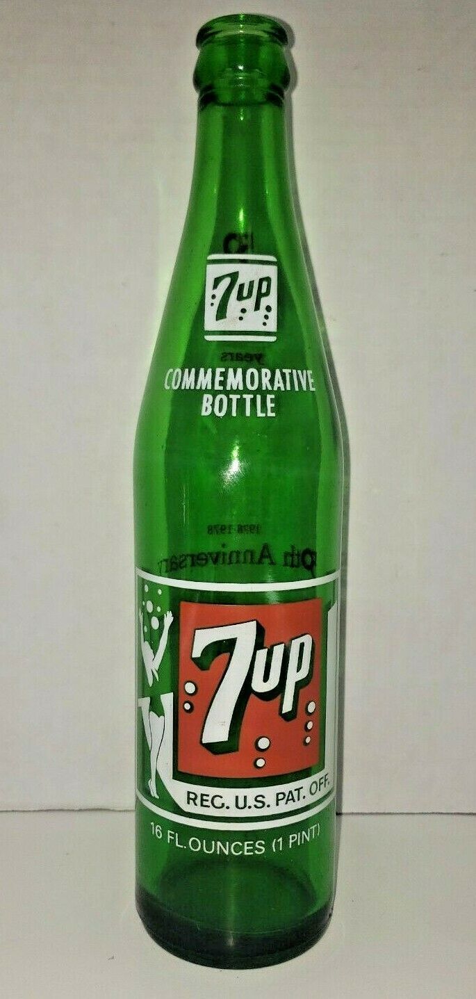 Vintage 7up the Uncola 1 Liter Glass Bottle 