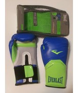 Pair 14oz Everlast Pro Style Elite Training Boxing Gloves Blue Green wit... - $48.45