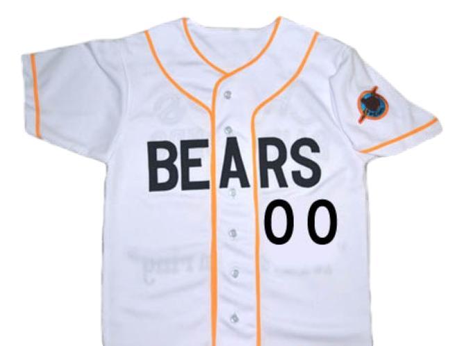 Custom number bad news bears movie baseball button down jersey white 1