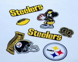 Pittsburgh Steelers Mickey Mouse, NFL Fabric Iron On Appliques, 8 Pc #2 - $9.99