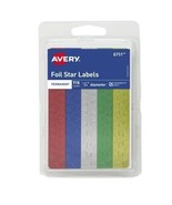 Avery 6751 Foil Star Labels, 1/2”, Red, Blue, Silver, Green, Gold, 715 C... - $4.79
