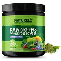 NATURELO Raw Greens Superfood Powder - Wild Berry Flavor - Boost Energy,... - $56.87