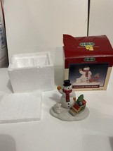 VINTAGE LEMAX Village Collection Porcelain Snow Bunny Figurine 1997 Snowman - $18.76