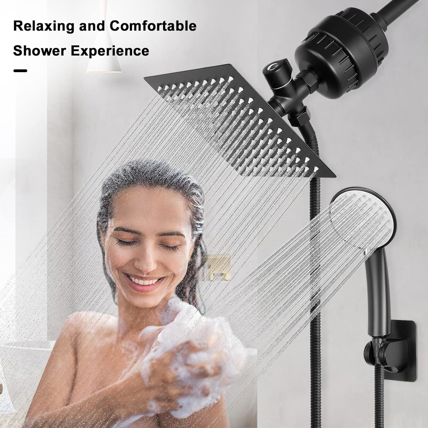 Aquabliss Theraspa Hand Shower - 6 Mode Massage Shower Head with Hose High