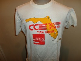 Vtg 90&#39;s White Stedman CCE Systems Team Florida Coca Cola T-shirt Adult ... - $26.28