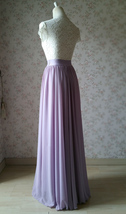 Lavender Maxi Chiffon Skirt Floor Length Wedding Chiffon Maxi Skirt Plus Size image 6