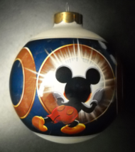 Disney Store Christmas Ornament 2000 Mickey Peering into 2000 Glass Original Box - $8.99