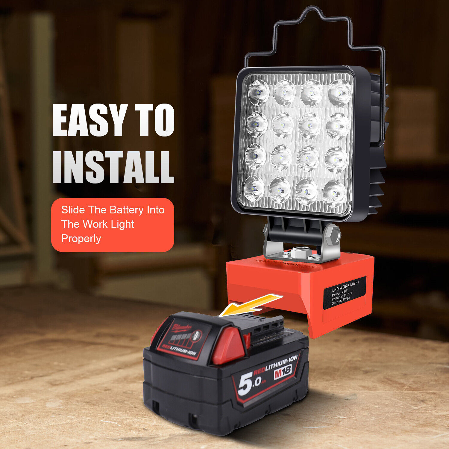 CRAFTSMAN 9000-Lumen LED Red Plug-in Portable Work Light in the Work Lights  department at