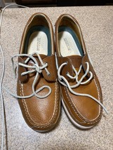 Sperry Top-Sider Boat Shoes 10.5 M Brown & White Leather Two-Eye USA - $72.93