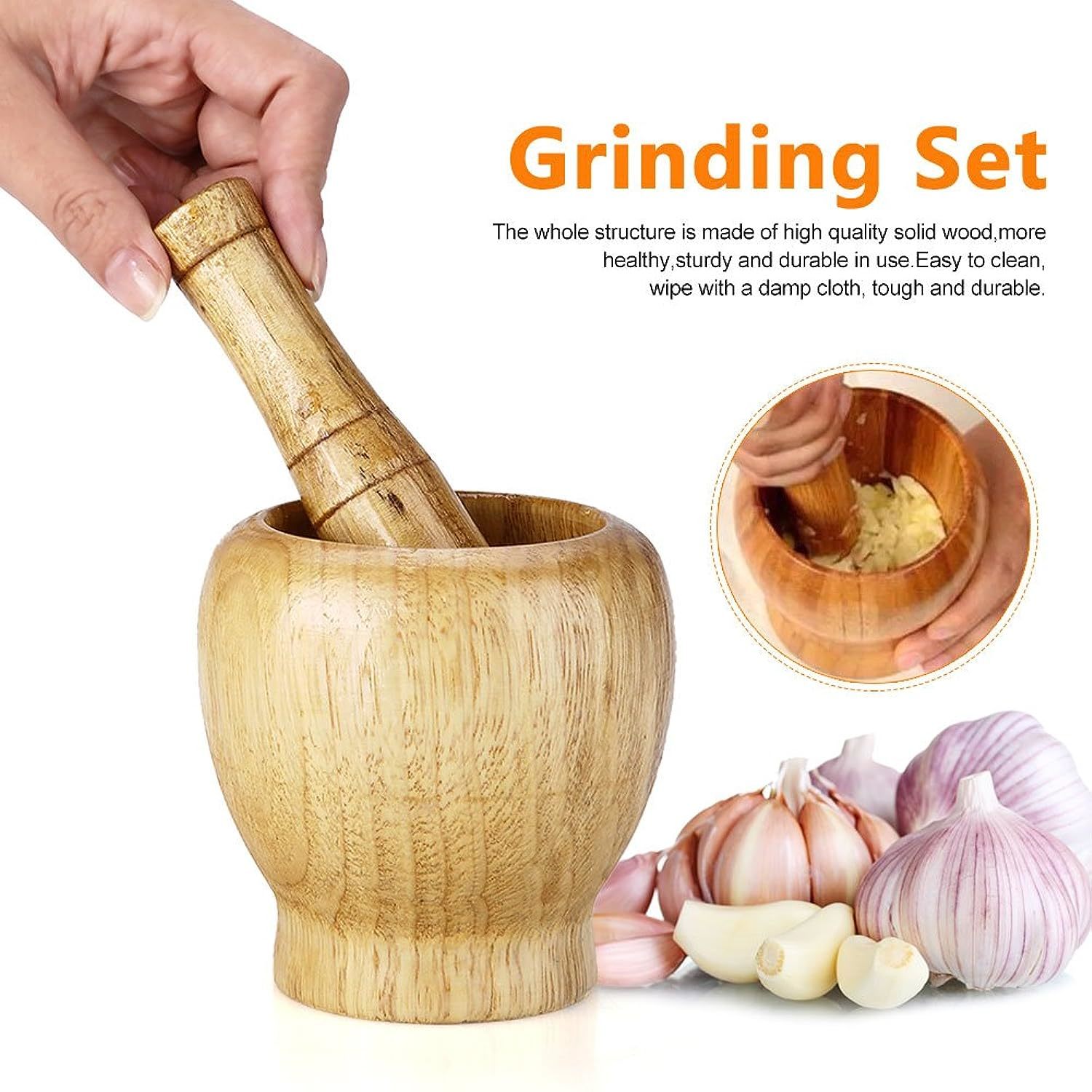  HIC Harold Import Co. Mortar and Pestle Spice Herb