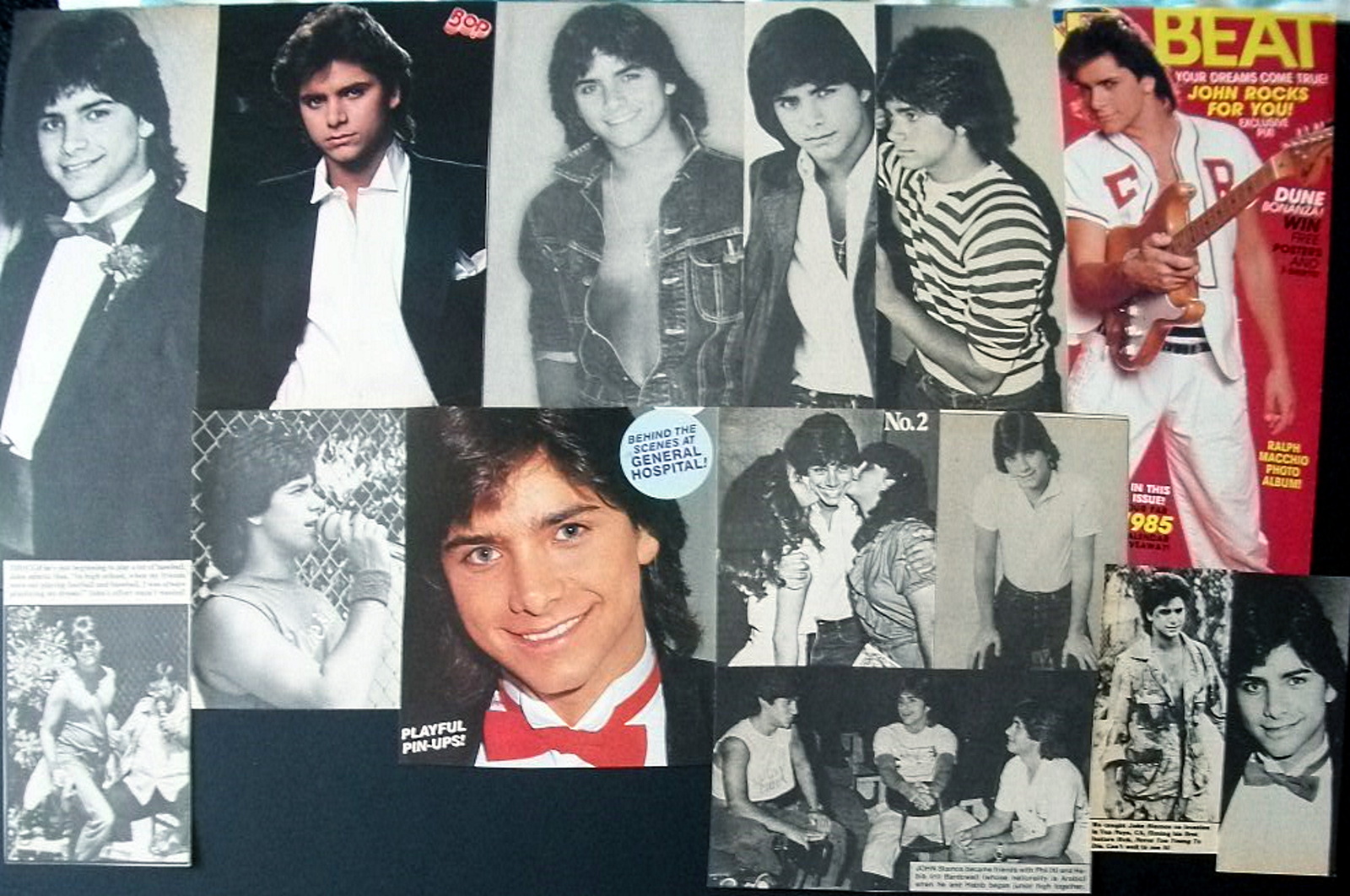 JOHN STAMOS ~ (153) Color and B&W Vintage CLIPPINGS from 1982-1993 ...