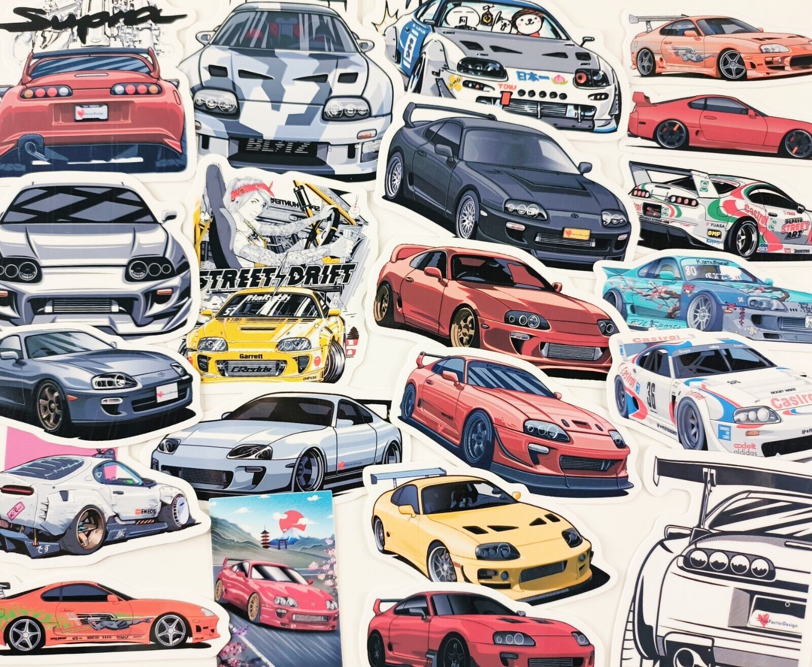 21pc Toyota MK4 Supra Vinyl Stickers for JDM drift legend fan - Decals ...