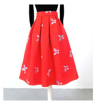 Women Black Winter Wool Pleated Skirt High Waisted Midi Pleated Skirt Plus Size image 7