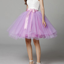 Lavender Ballerina Tulle Skirt Women Girl Knee Length Party Tutu Skirt