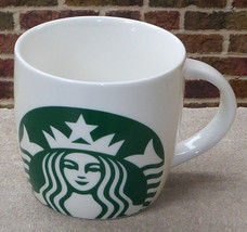 2017 Starbucks Green Siren Mermaid Logo Barrel 14 oz White Coffee Mug Cup - $17.81