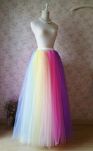 Adult RAINBOW Tulle Skirt Multi Colored Long Rainbow Tutu Skirts Plus Size  image 2