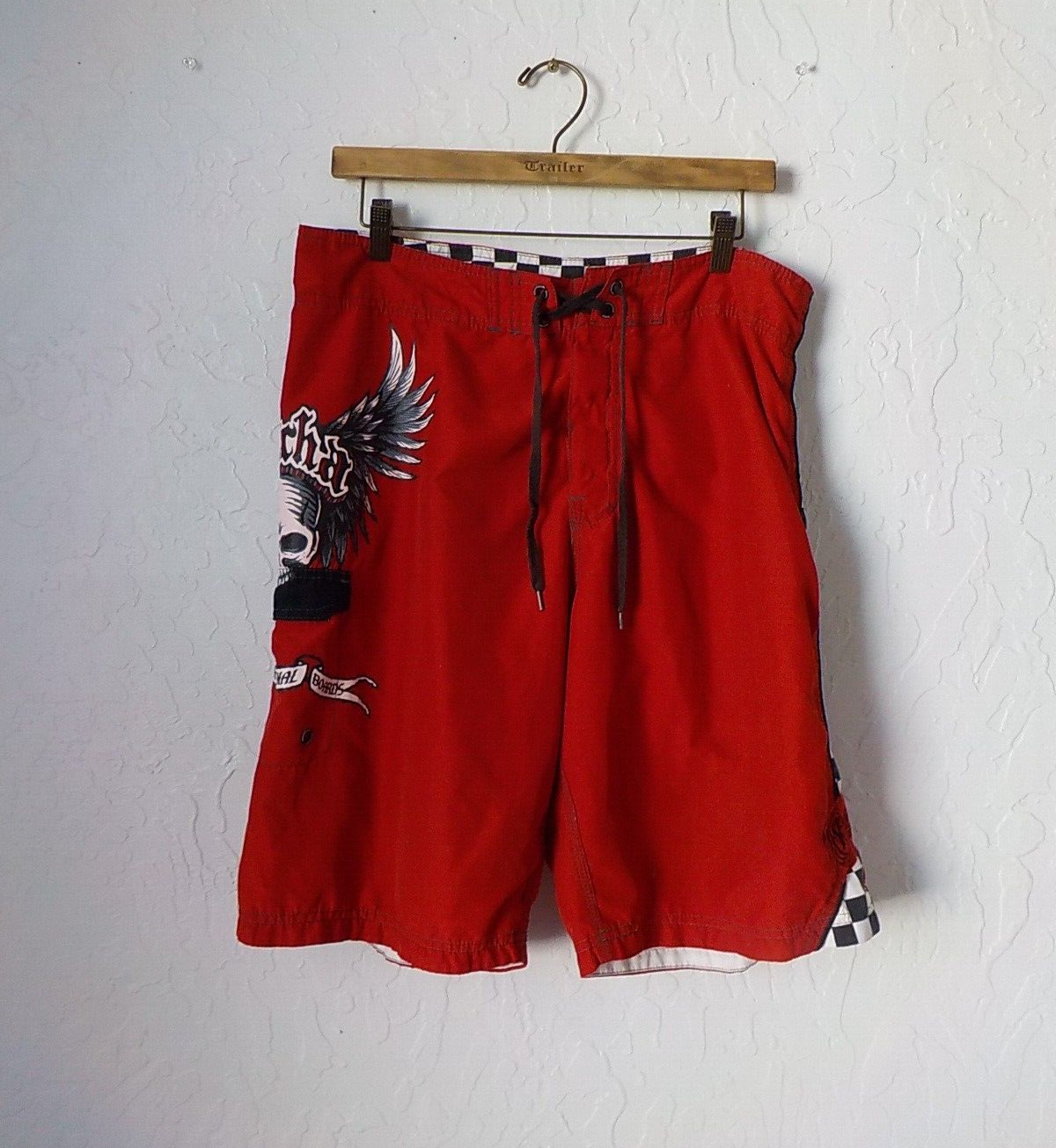Maui Rippers Lifeguard Red Board Shorts Swim Trunks Surfing Men's