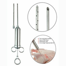 2Oz Stainless Steel Turkey Meat Marinade Injector Needles Grill BBQ Than... - $30.99