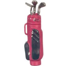 DOLLHOUSE Red Golf Bag w 3 Clubs G8032r Miniature - $10.88