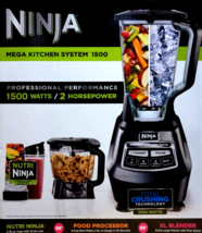 Ninja Mega Kitchen System (BL770) Blender/Food Processor with 1500W Auto-iQ  Base, 72oz Pitcher, 64oz Processor Bowl, (4) 16oz Cup for Smoothies, Dough