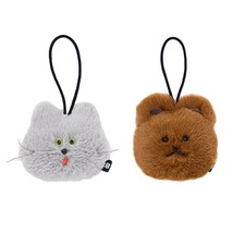 Romane Cat Bear Korean Character Fur Key Ring Keychain Bag Key Holder Accessory image 1