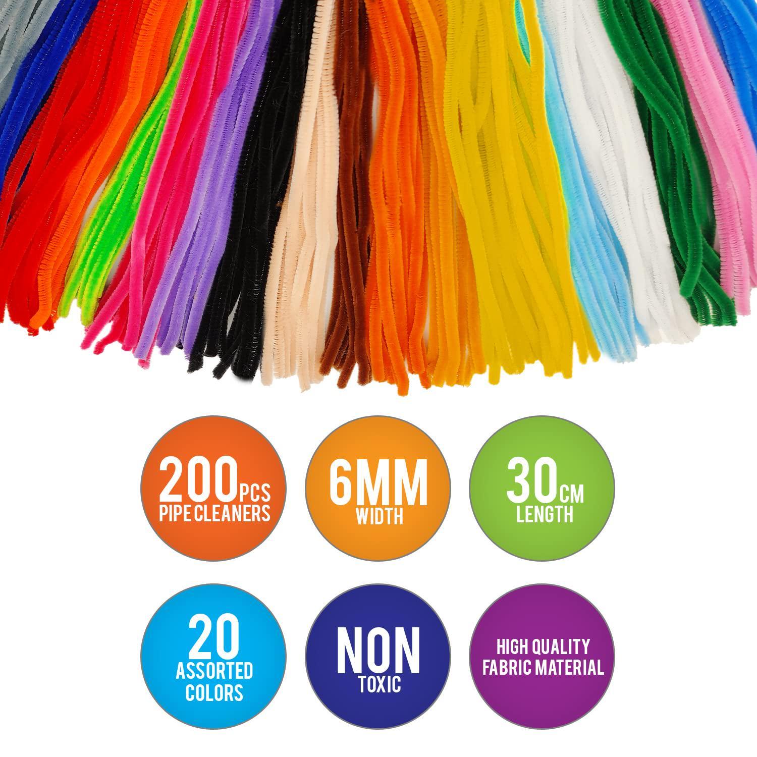 30CM/12Inch Pipe Cleaners, 300 Pack Flexible Chenille Stems, Bright Purple
