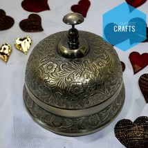 Handmade Brass Vintage Ornate Nickel finish Hotel Front Desk Bell Antiqu... - $38.49