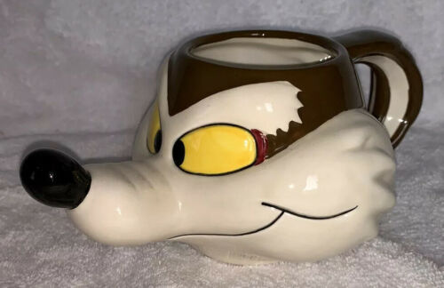 1989 Wile E. Coyote 3D Ceramic Looney Tunes Mug Cup Brand New 8”Lx3.5”T