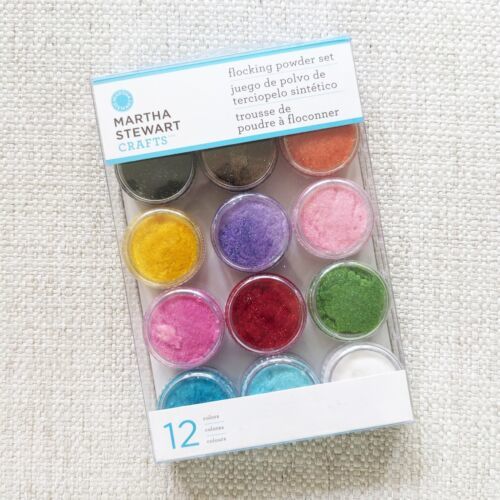 NEW Martha Stewart Crafts Flocking Powder Set Of 12 Colors Craft Card  Journal