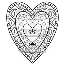 Heart, Petite. Stamplistic Layering Stamps. Stained Glass.  CLEARANCE