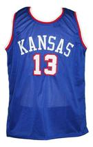 Wilt Chamberlain #13 Custom College Basketball Jersey New Sewn Blue Any Size image 4