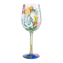Lolita Wine Glass Bejeweled Butterfly 15 o.z. 9" Gift Boxed w Recipe Collectible