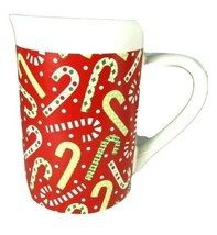Mug Candy Canes Christmas Holiday ROYAL NORFOLK Coffee Tea White/Red Cup... - $9.80