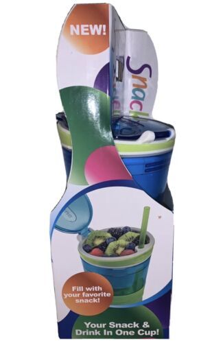 Snackeez Plastic Kids Snack & Drink Cup 2 In 1 Reusable Tumblers Set of 2
