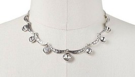 Trifari Silver Tone Dainty Simulated Crystal Collar Necklace - $19.99