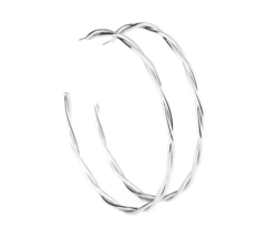 Paparazzi Out of Control Curves Silver Hoop Earrings - New - $4.50