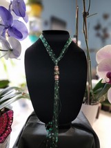 Green &amp; Pink Beaded Necklace - $20.00