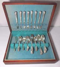 Vtg MAYTIME 53pc 1944 Harmony House Wallace AA+ Silverplate Flatware  Set Case - $125.00