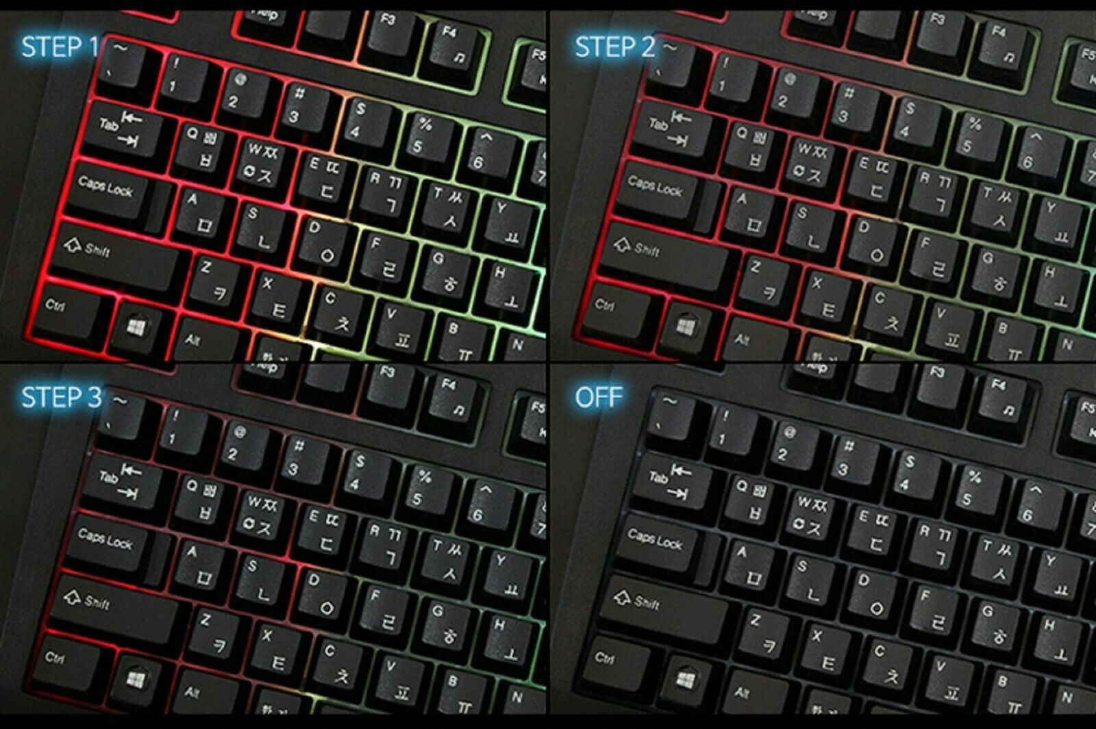 QSENN SEM-DT35SLED Korean English Gaming Keyboard USB Wired for PC