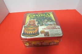Vintage 1992 Crayola Collectible Tin Bear Ornament With 64 Crayons New Sealed - $12.38