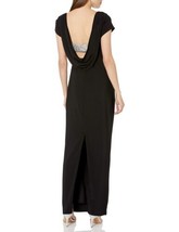 Marina Women&#39;s Short Sleeve Ruch Gown with Back Detail, Black, 6 - $34.00