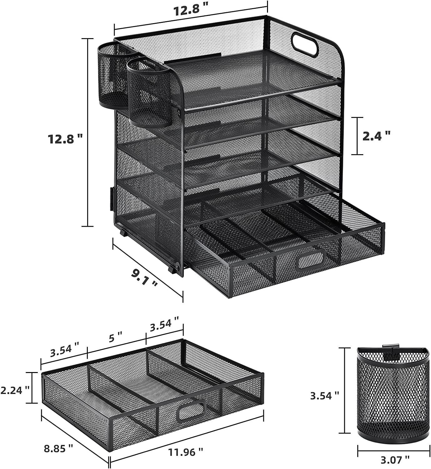 NiOffice Acrylic Paper Letter Tray, 3-Tier Stackable Clear Desk File  Organizer and Storage Paper Holder for Office, School and Home Use