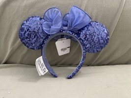 Disney Parks Purple Flower and Sequin Ears Minnie Mouse Headband NEW image 2