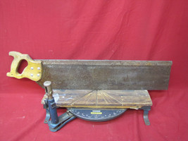 Vintage Cast Iron Stanley No.2358 Commercial Miter Box 25&quot; Miter Back Saw - $98.99