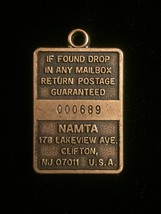 Vintage 70s NAMTA Brass Keychain Tag  image 2