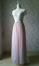 PINK Long Tulle Skirt Pink Bridesmaid Tulle Skirt Outfit Bow-knot image 2