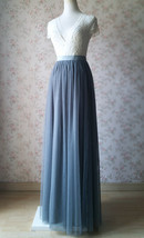 DARK GRAY Plus Size Bridesmaid Tulle Skirt High Waist Gray Full Maxi Tulle Skirt image 2