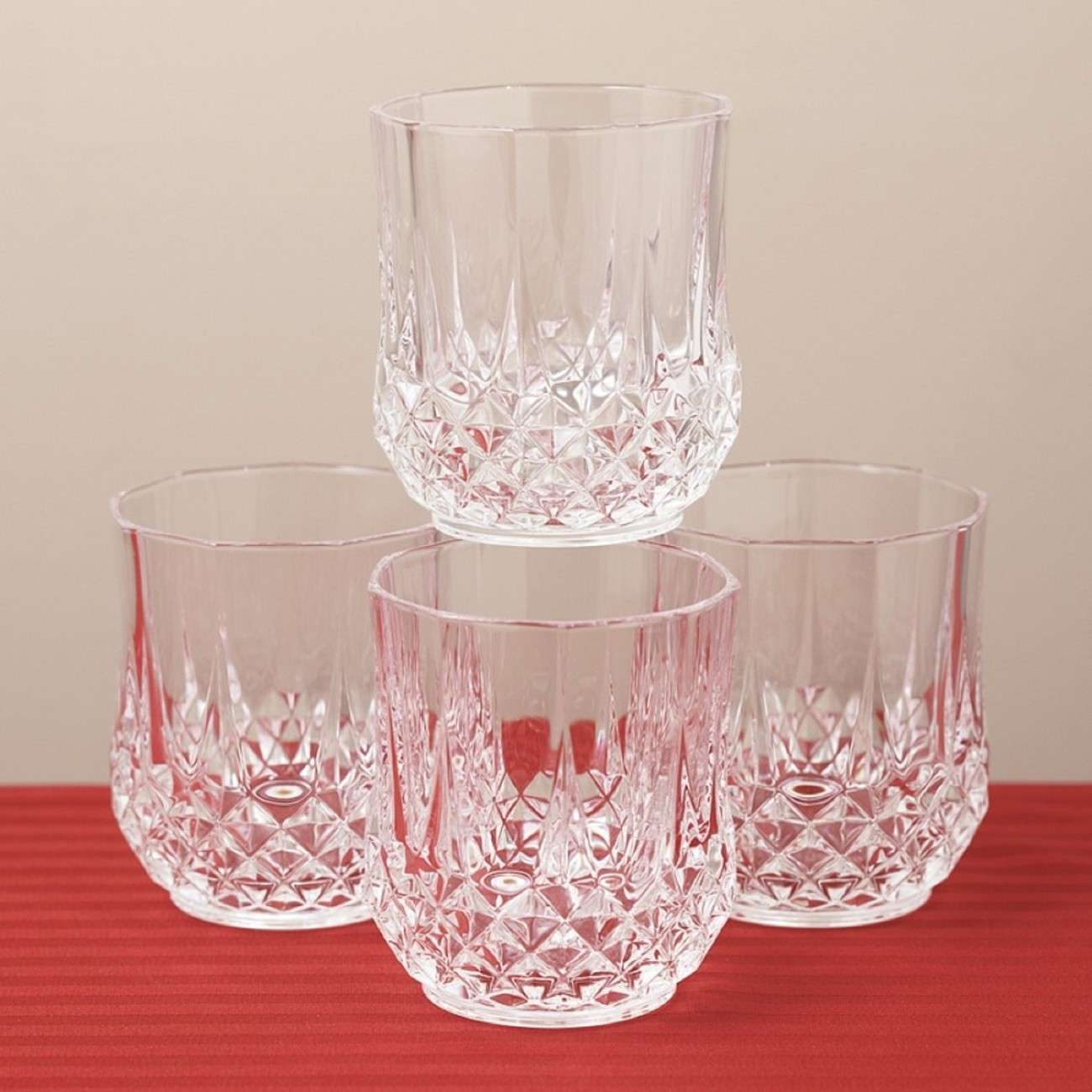 Set of 4 Libbey Rose Garden 22K Etched Wine Glasses