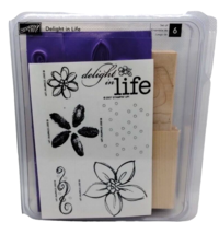 Stampin Up Delight in Life 6 Piece Rubber Stamp Kit Unmounted 2007 Floral Flower - $23.05