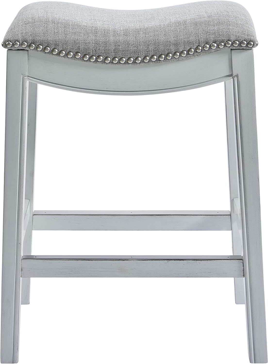 Alabaster White Zoey 30" Bar Height Narrow Saddle Seat Bar Stool With